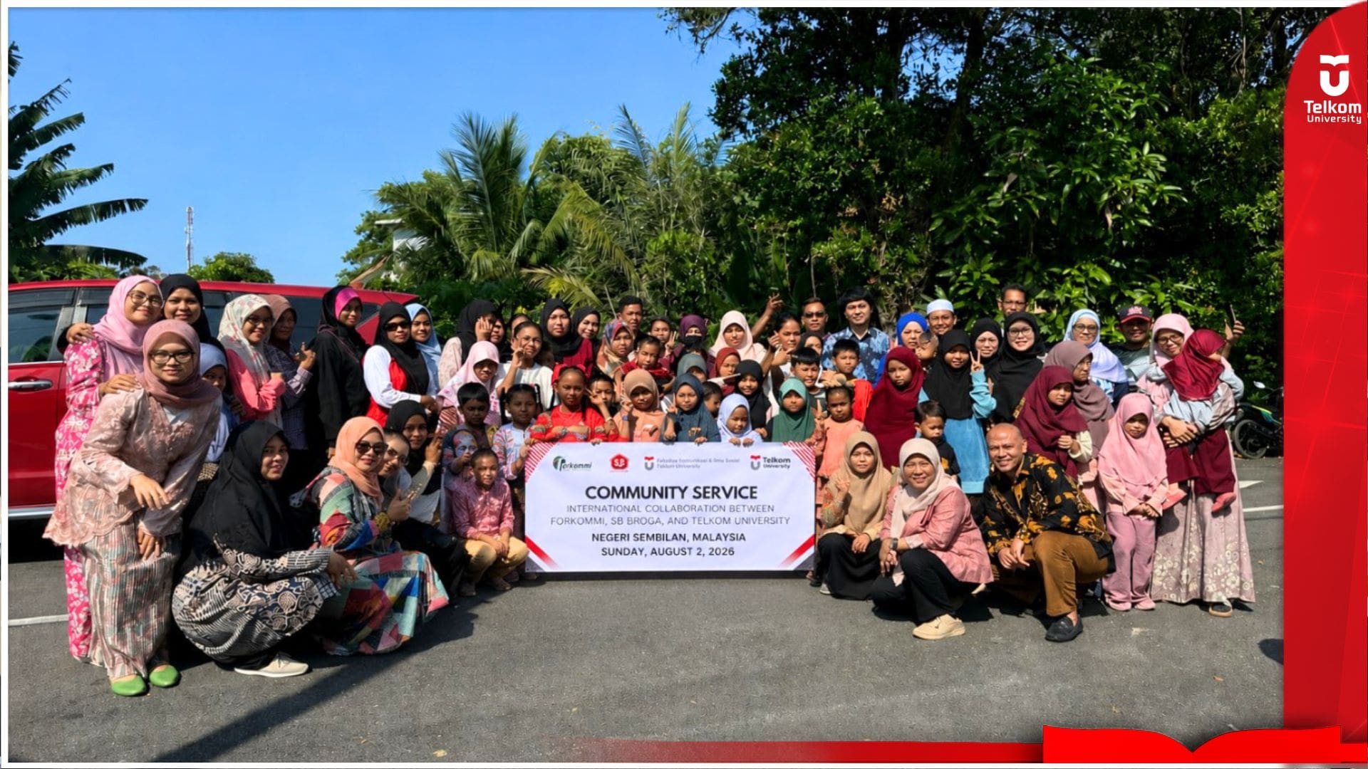 Преподаватели FKS Tel-U вместе с FORKOMMI Malaysia и Sanggar Bimbingan Broga укрепляют международное сотрудничество через общественные проекты